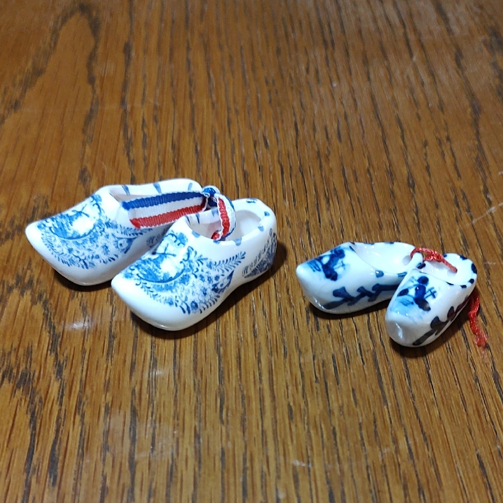 Kids Blue and White Ceramic Shoes